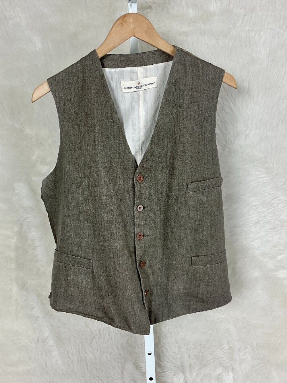 Golden Goose Deluxe Brand Men's Brown Cotton & Linen Vest L